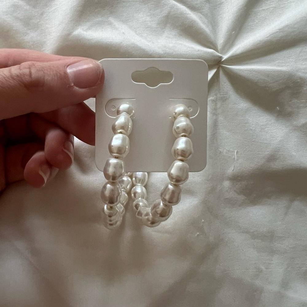 Pearl Hoop Earrings